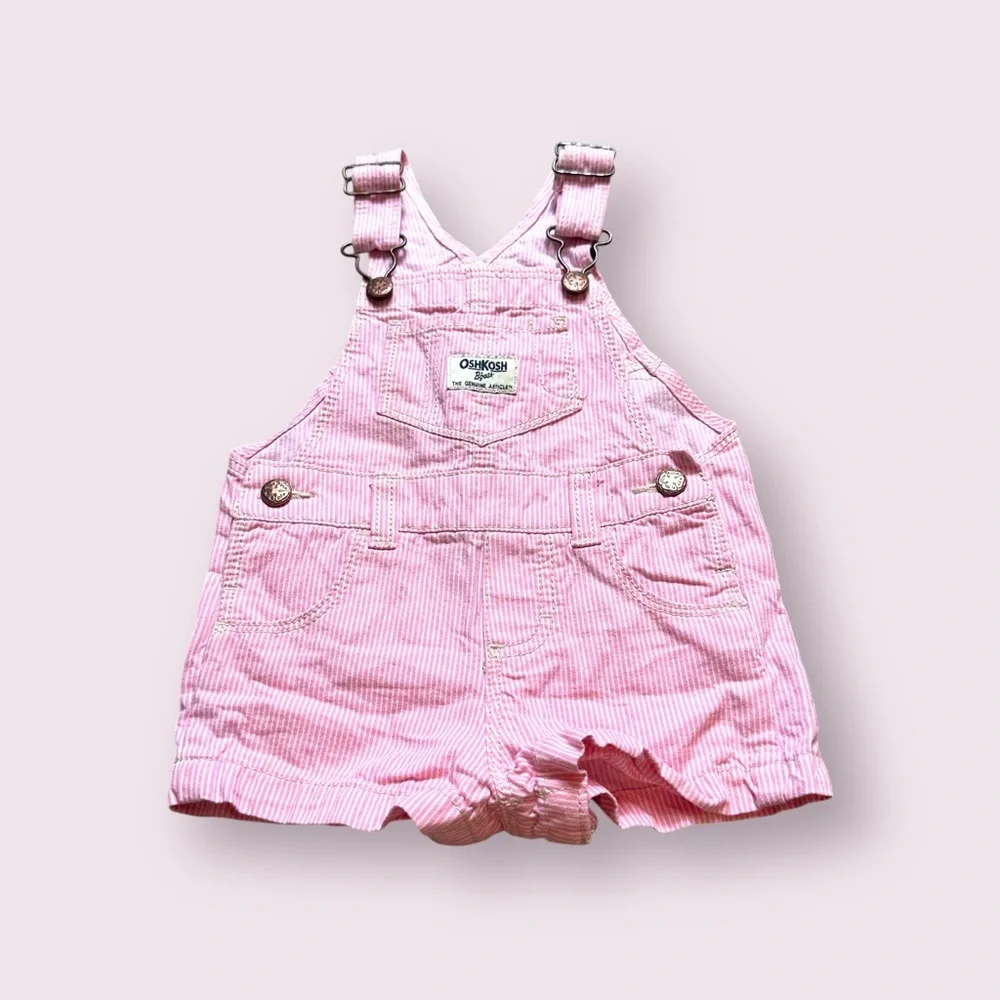OshKosh B'gosh Pink And White Stripe Casual Overalls